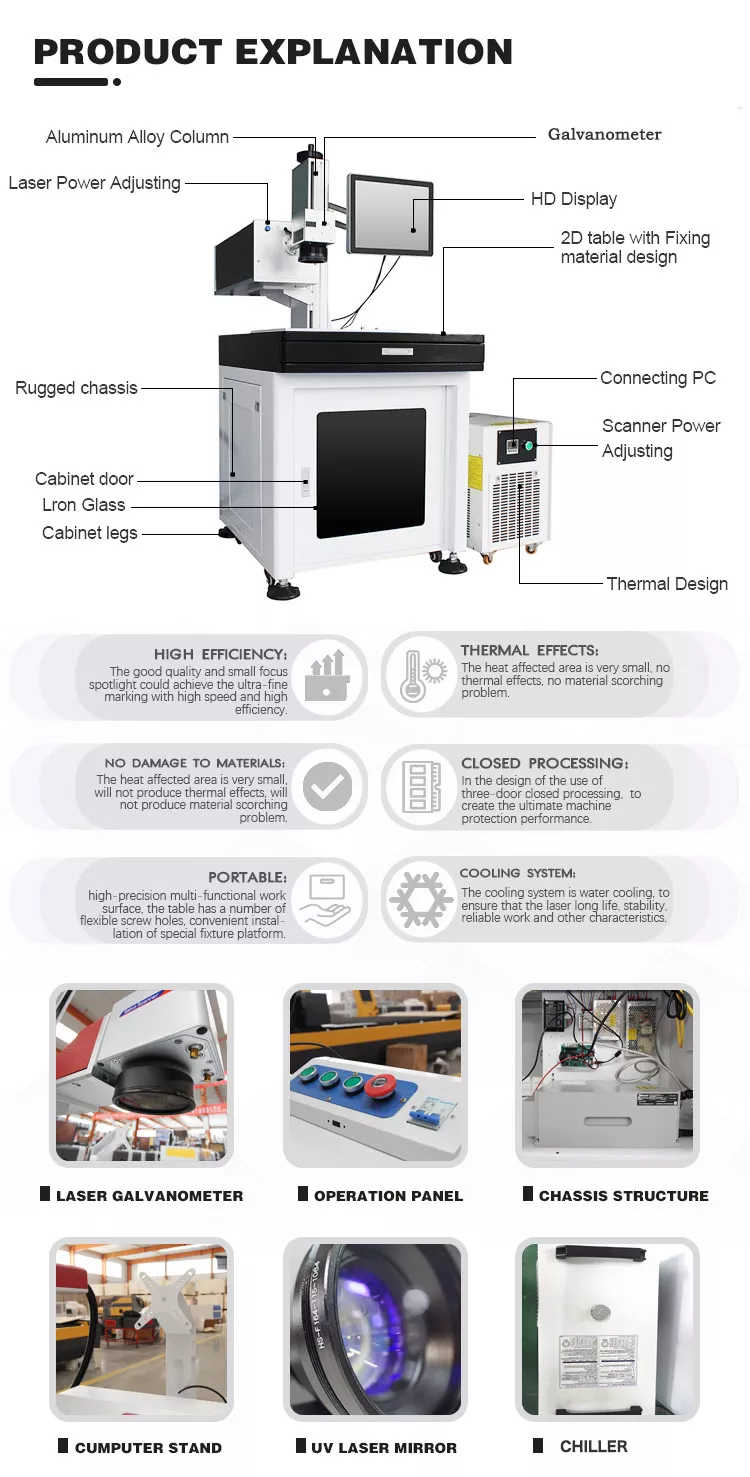 ccd 3w uv laser marking machine